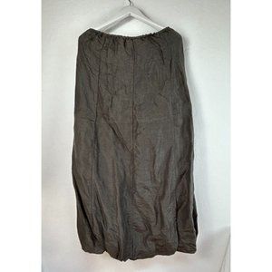 Vintage 90s Blue Fish Womens Hemp Silk Blend Straight Maxi Skirt Size 2 Black